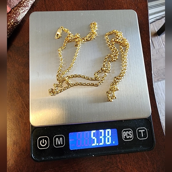 Solid 14k Gold Rolo Chain - Picture 1 of 16